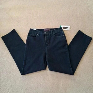 NWT Gloria Vanderbilt Straight Jeans Amanda Straight Leg Denim 12 Blue Dark Wash